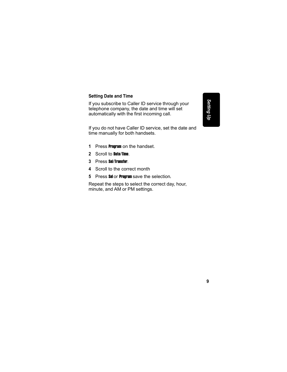 Setting date and time | Motorola MA3153 User Manual | Page 23 / 78