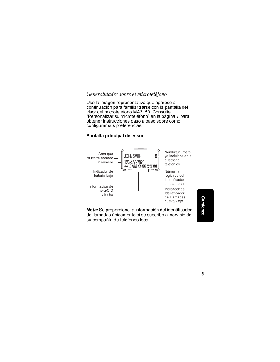 Generalidades sobre el microteléfono | Motorola MA3153 User Manual | Page 57 / 78