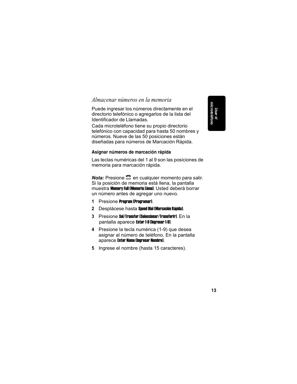 Almacenar números en la memoria, Asignar números de marcación rápida, Ta p a | Motorola MA3153 User Manual | Page 65 / 78