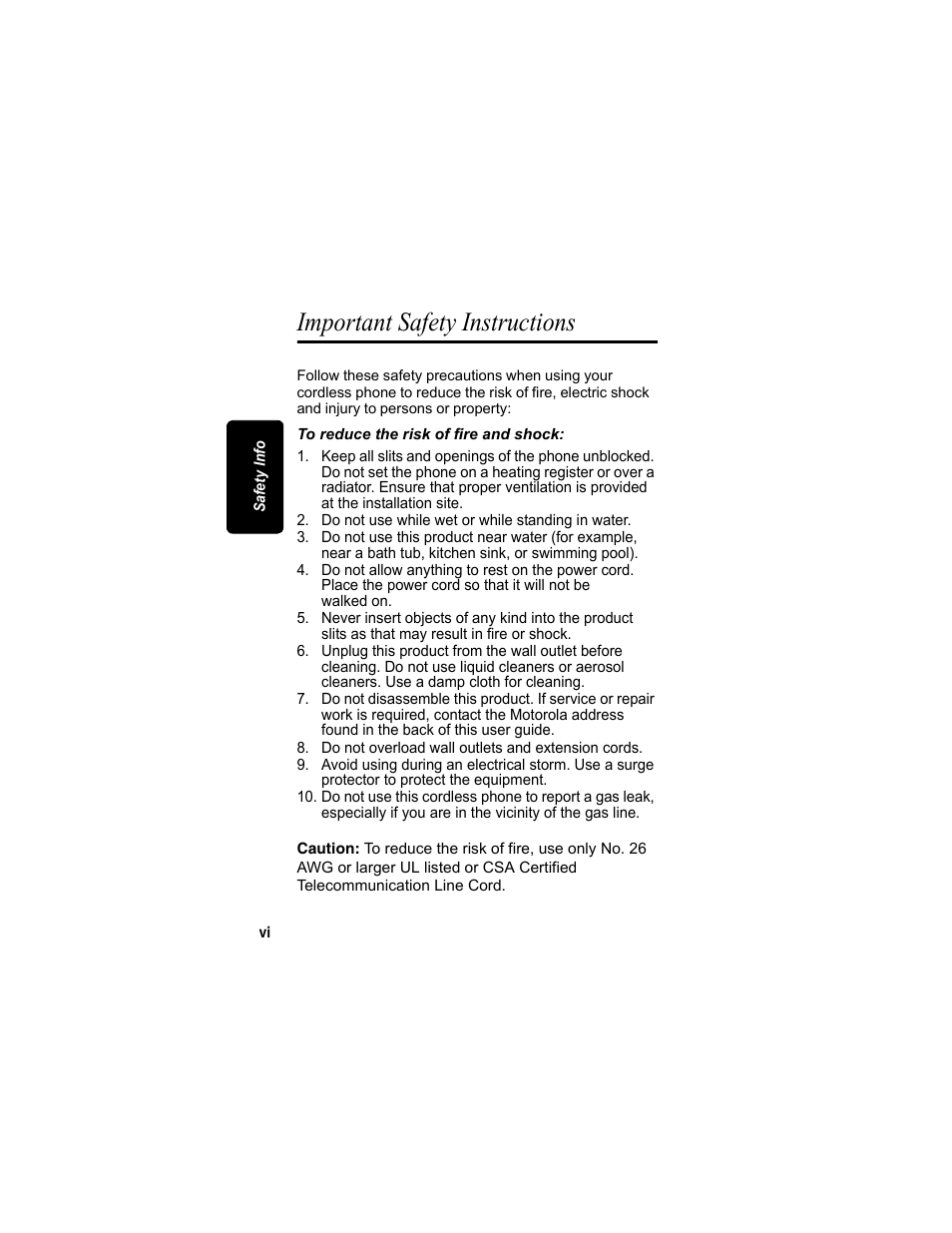 Important safety instructions | Motorola MA3153 User Manual | Page 8 / 78