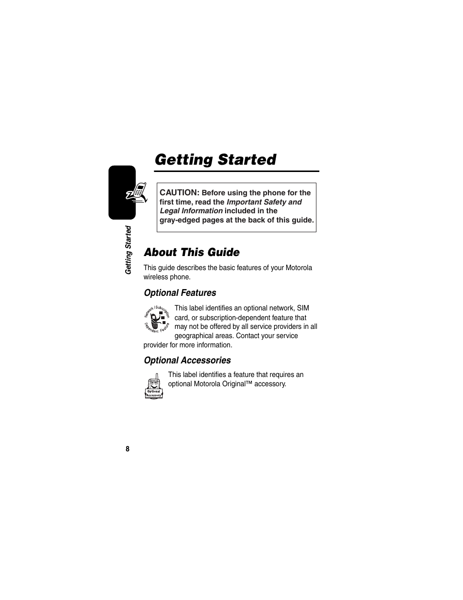 Getting started, About this guide | Motorola A630 User Manual | Page 10 / 256
