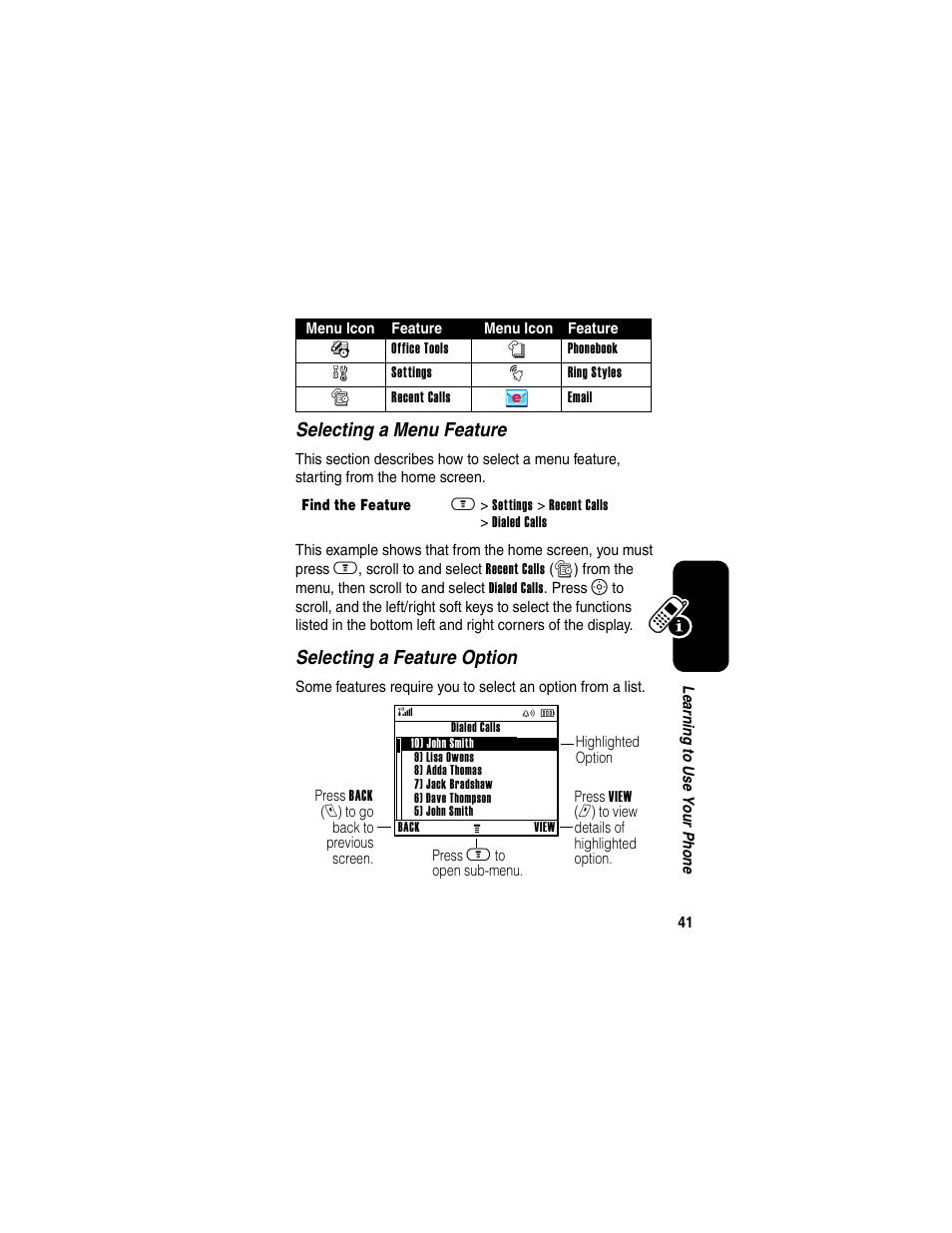 Motorola A630 User Manual | Page 43 / 256