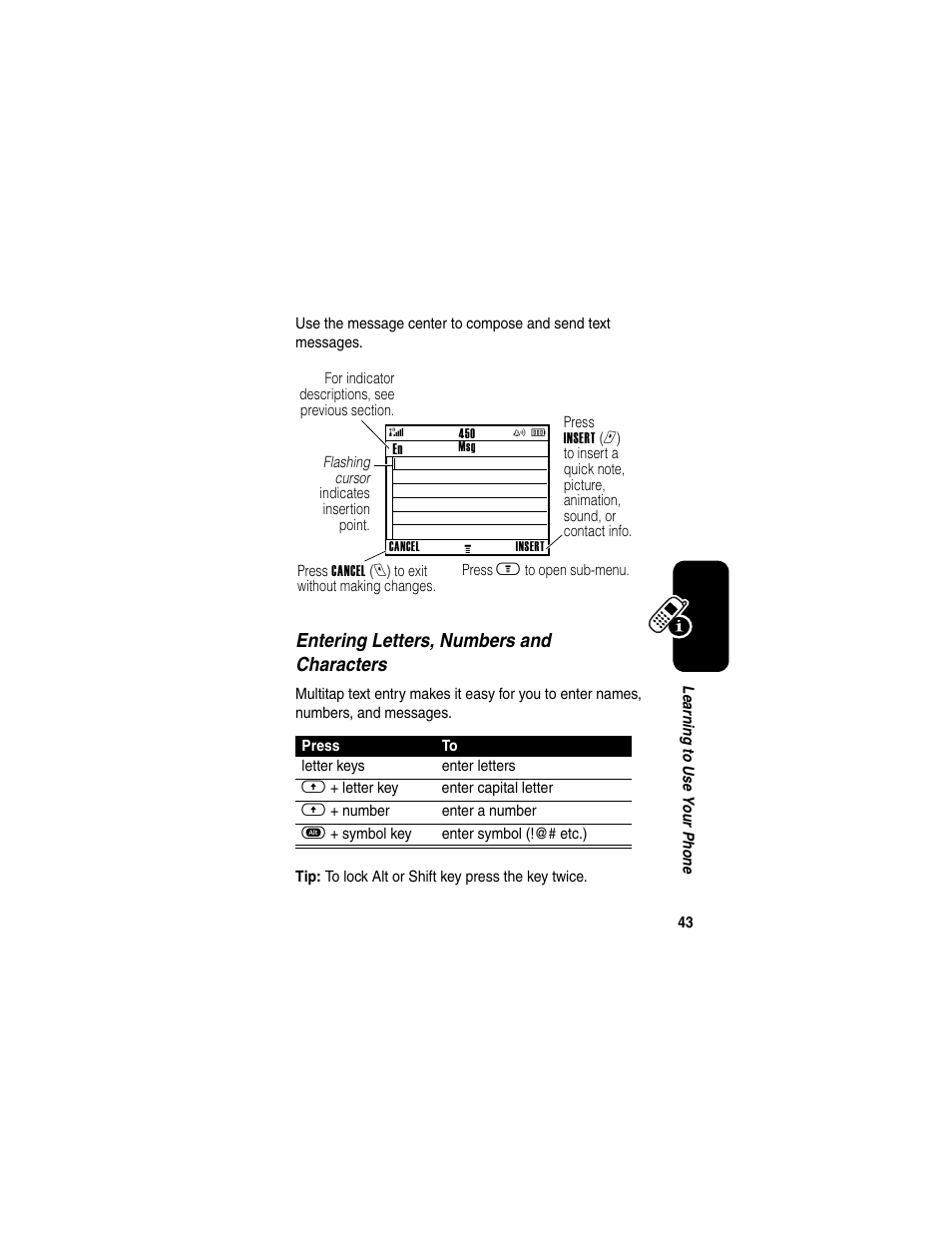 Motorola A630 User Manual | Page 45 / 256