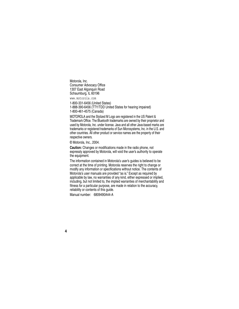 Motorola A630 User Manual | Page 6 / 256