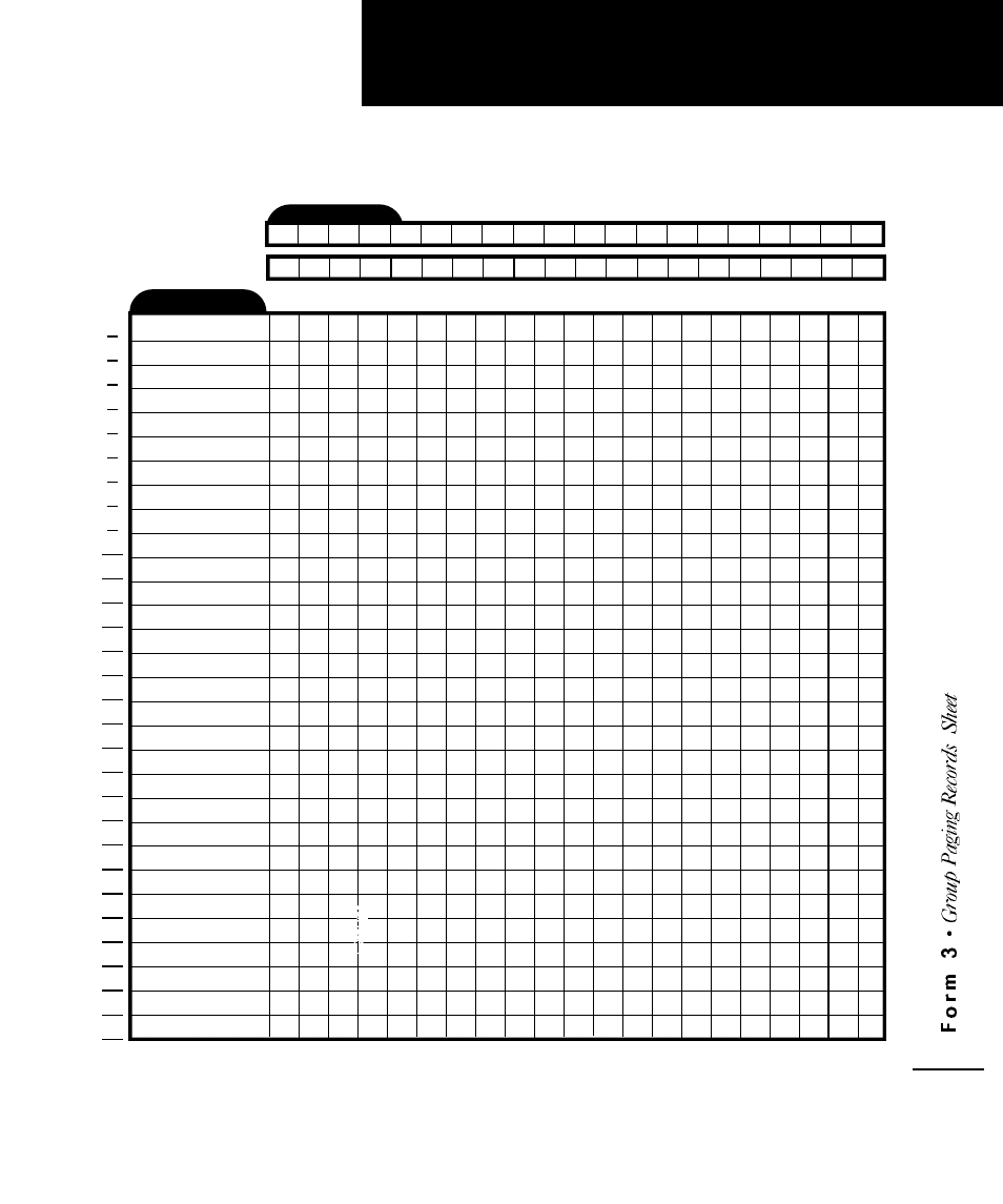 Group paging records sheet, Form 3 | Motorola APS120 User Manual | Page 71 / 75