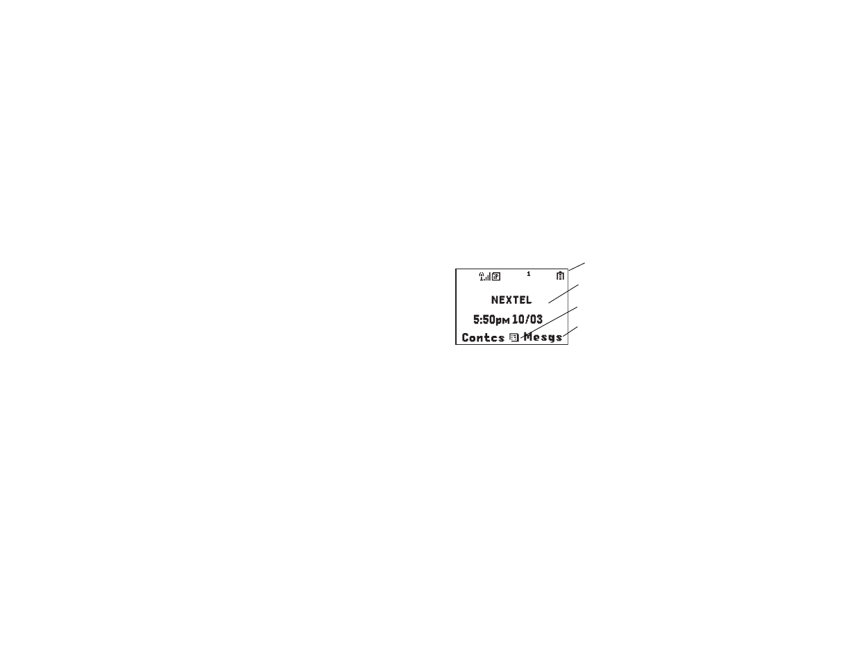 Nextel® voice mail, Nextel worldwide® service, Customizing features | Phone basics, Display, Text area, Nextel, Nextel worldwide, Voice mail, Service | Motorola i205 User Manual | Page 16 / 142