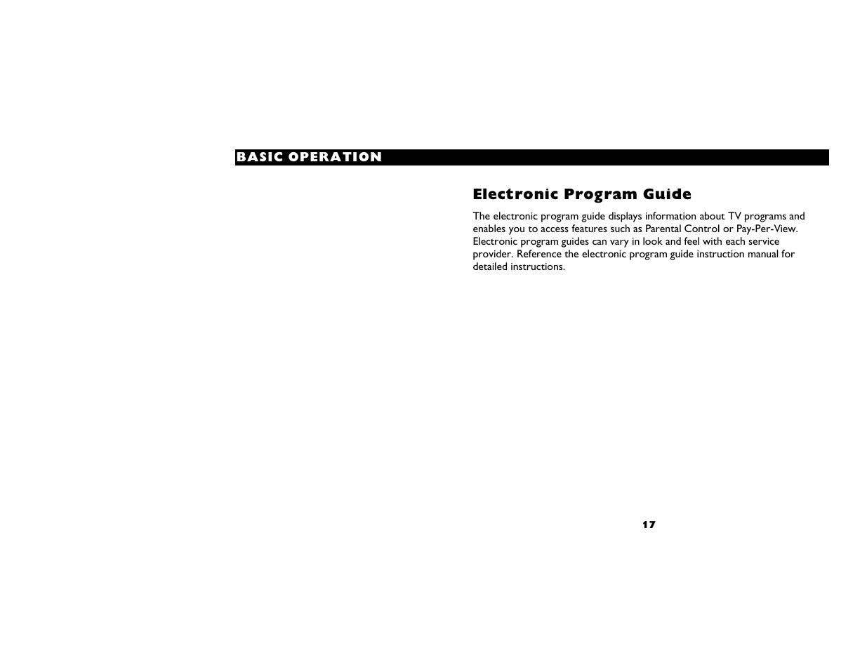 Electronic program guide | Motorola DCT2000 User Manual | Page 21 / 33