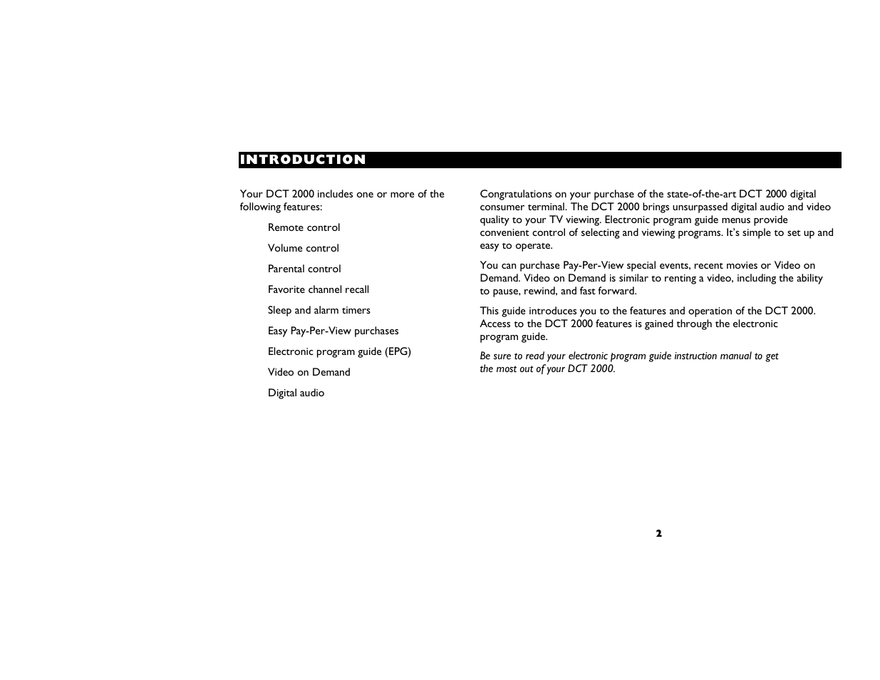 Introduction | Motorola DCT2000 User Manual | Page 6 / 33