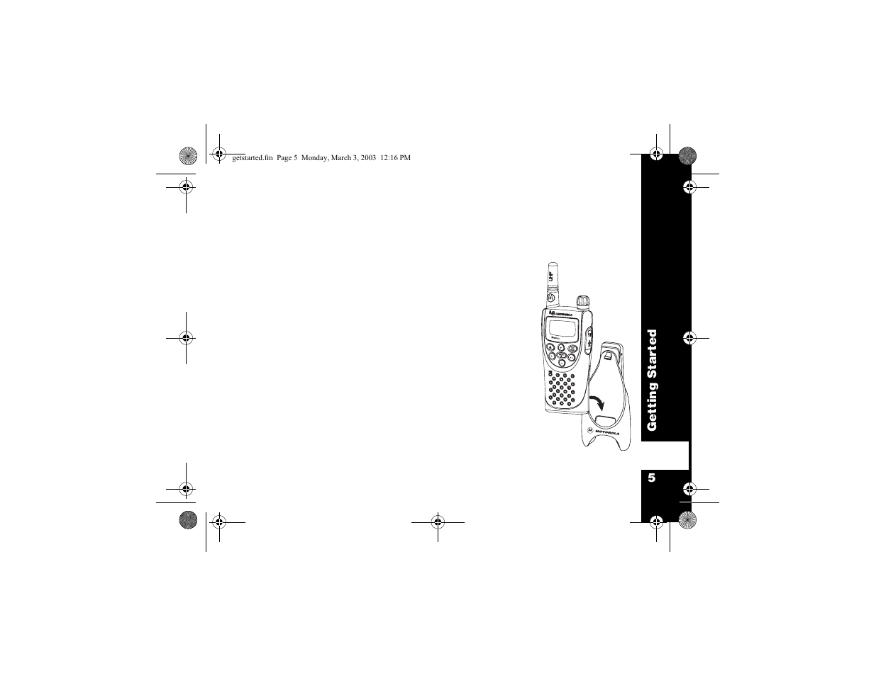 Getting started, Installing the swivel belt holster | Motorola CP100 User Manual | Page 11 / 62