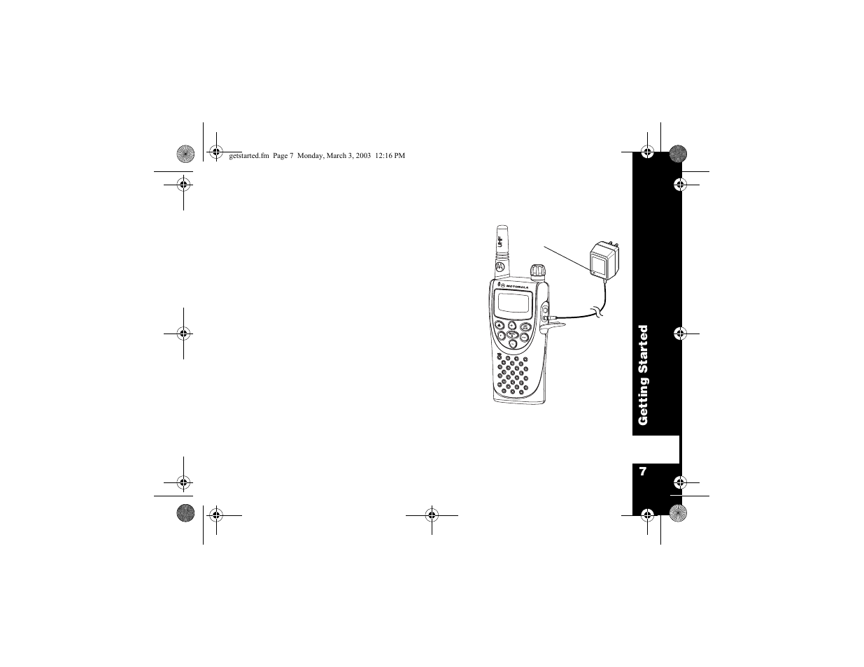 Charging the cp100 radio | Motorola CP100 User Manual | Page 13 / 62