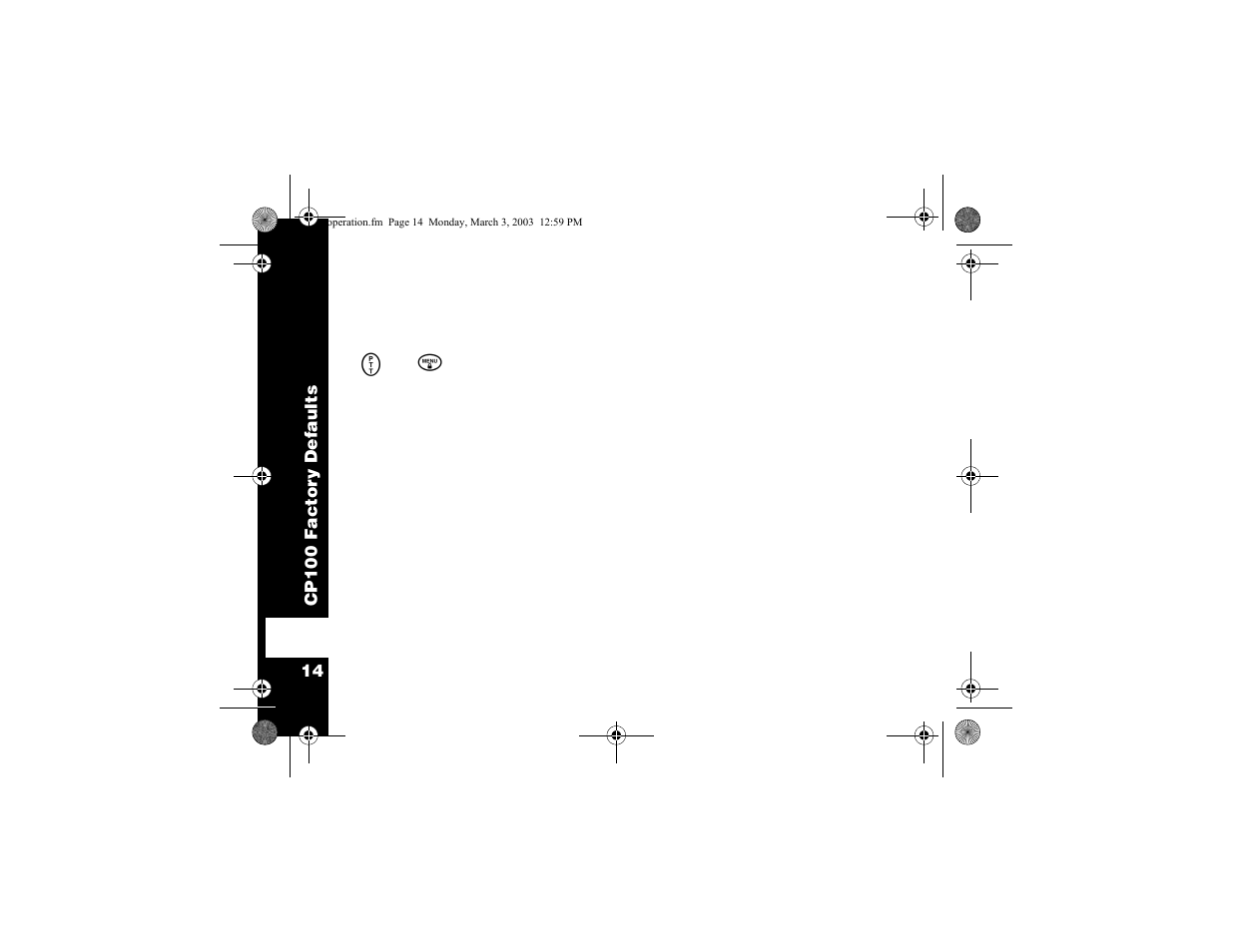 Cp100 factory defaults | Motorola CP100 User Manual | Page 20 / 62