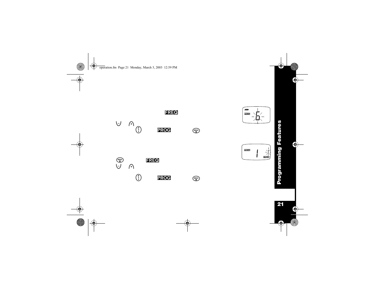 Programming a channel (15 ch models only), Programming the frequency | Motorola CP100 User Manual | Page 27 / 62