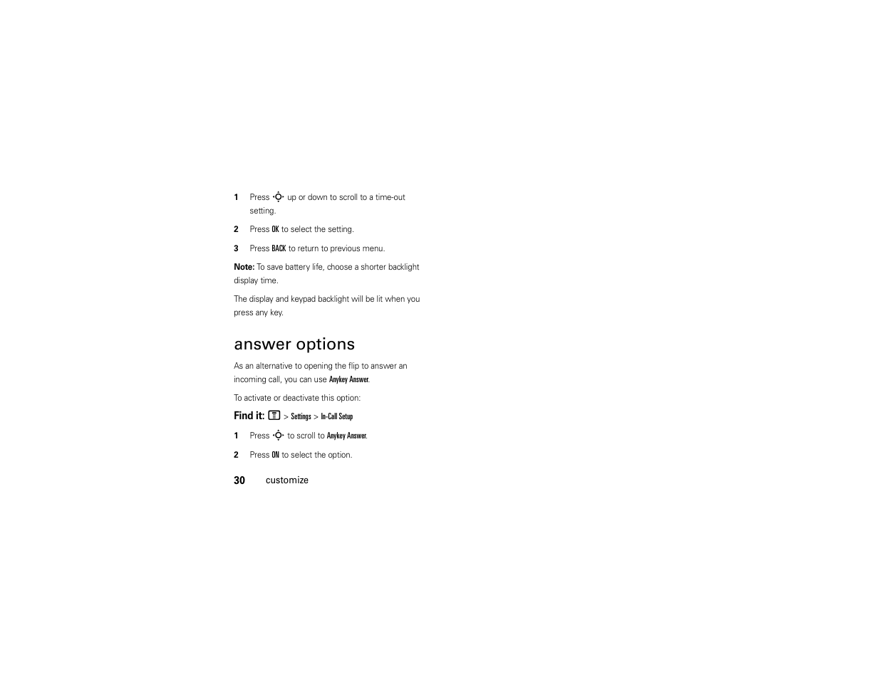 Answer options | Motorola C168i User Manual | Page 32 / 80