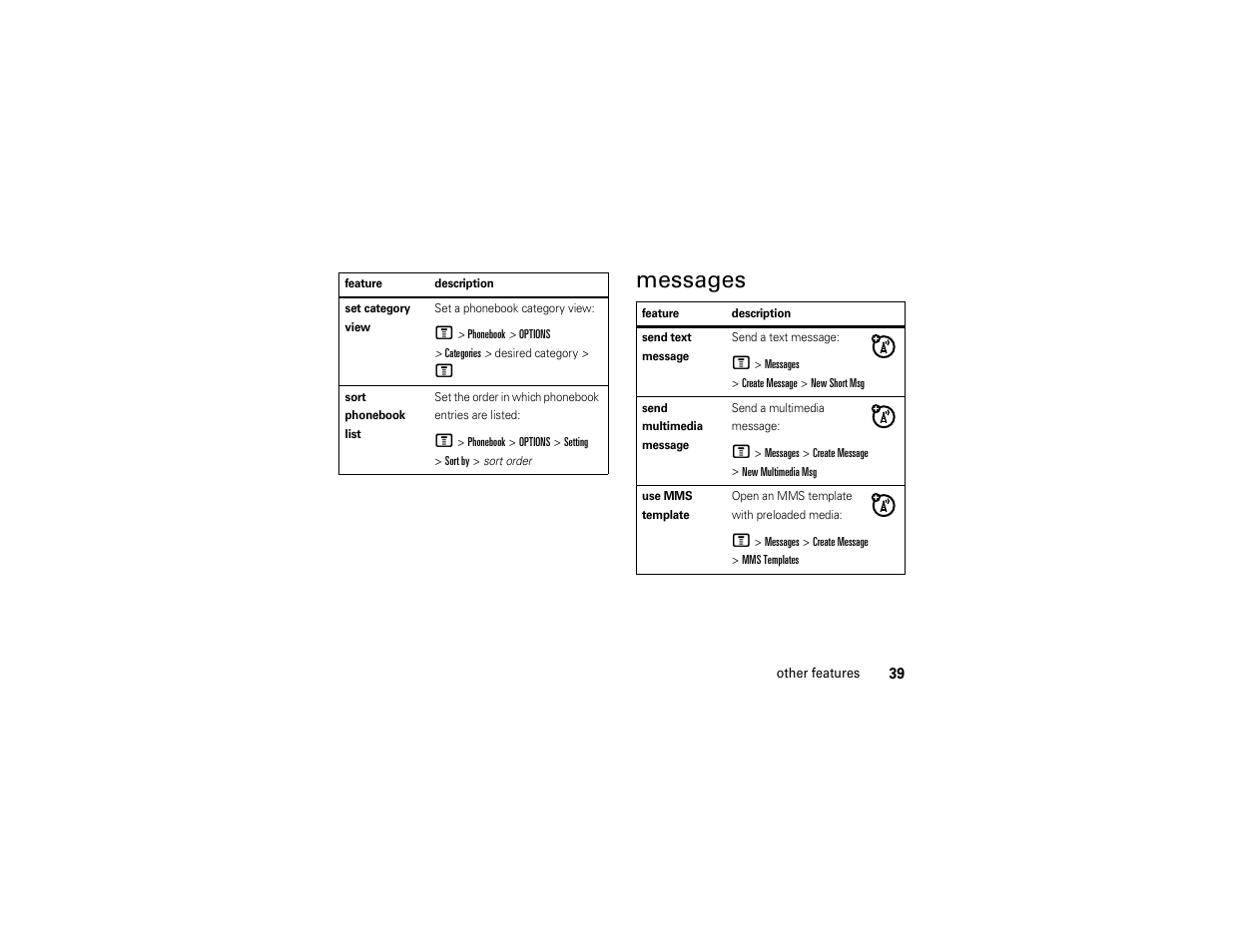 Messages | Motorola C168i User Manual | Page 41 / 80
