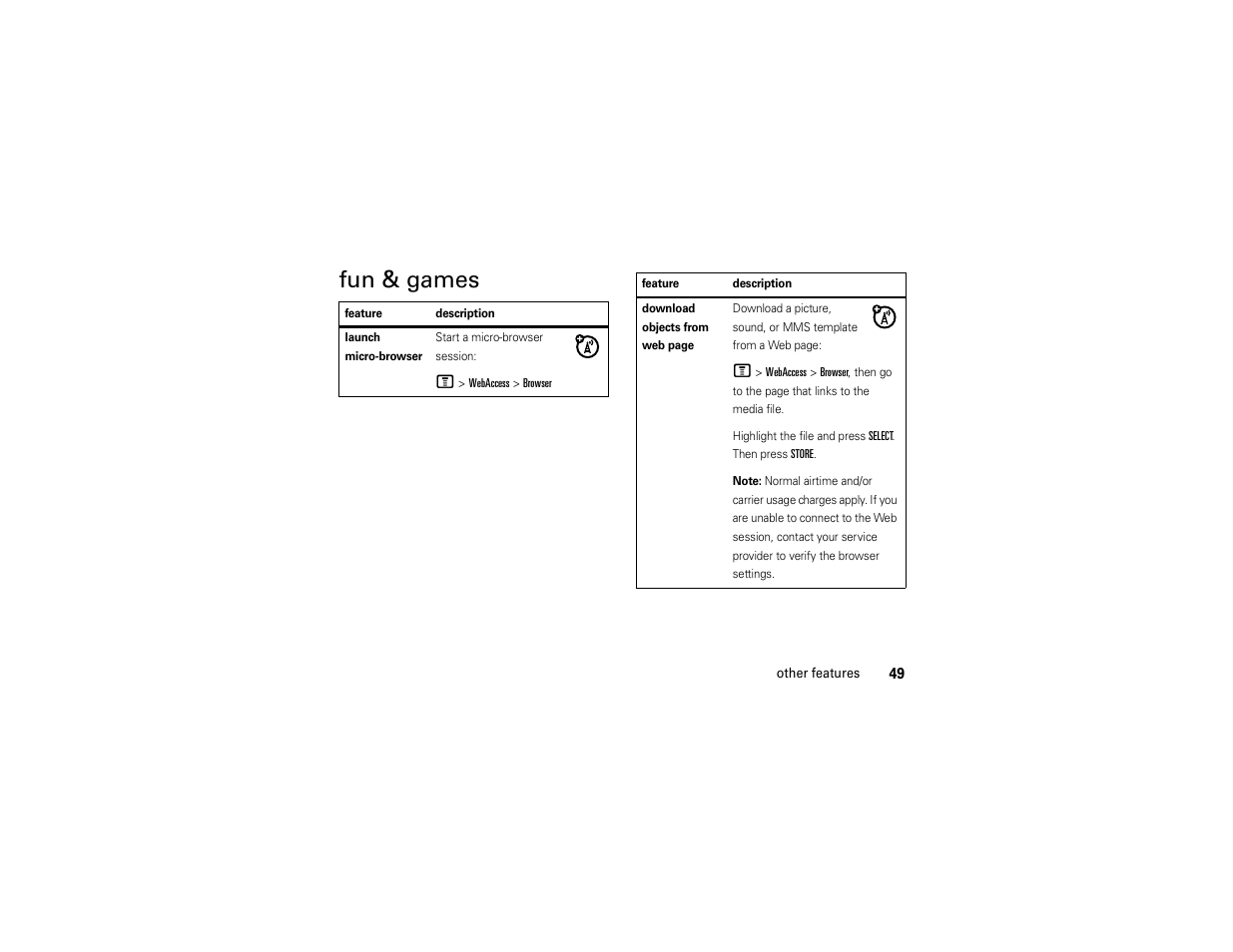 Fun & games | Motorola C168i User Manual | Page 51 / 80