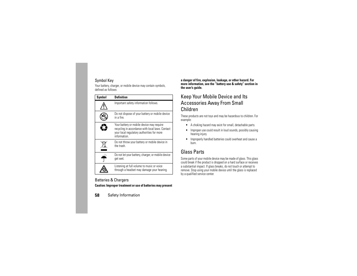 Glass parts | Motorola C168i User Manual | Page 60 / 80