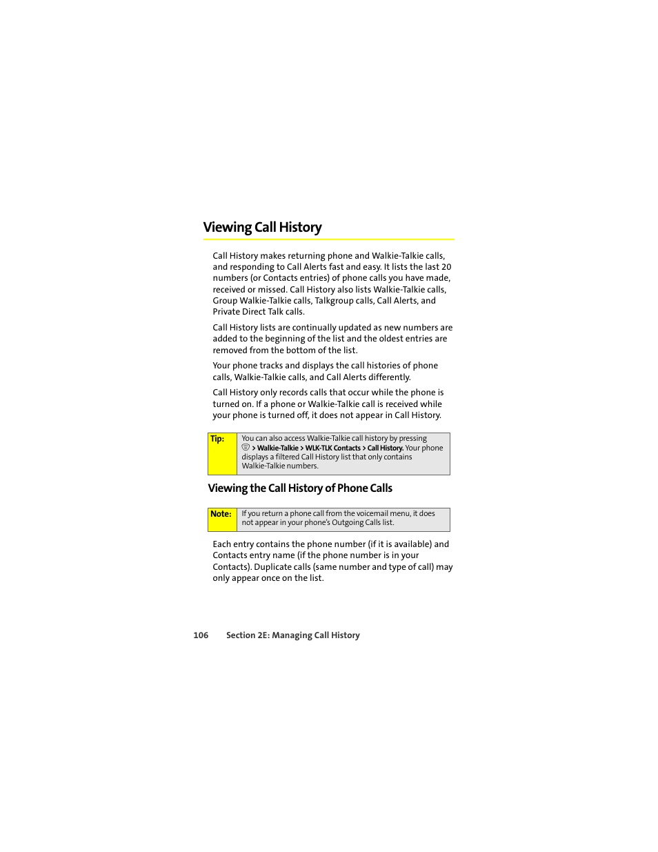 Viewing call history, Viewing the call history of phone calls | Motorola ic402 User Manual | Page 120 / 224