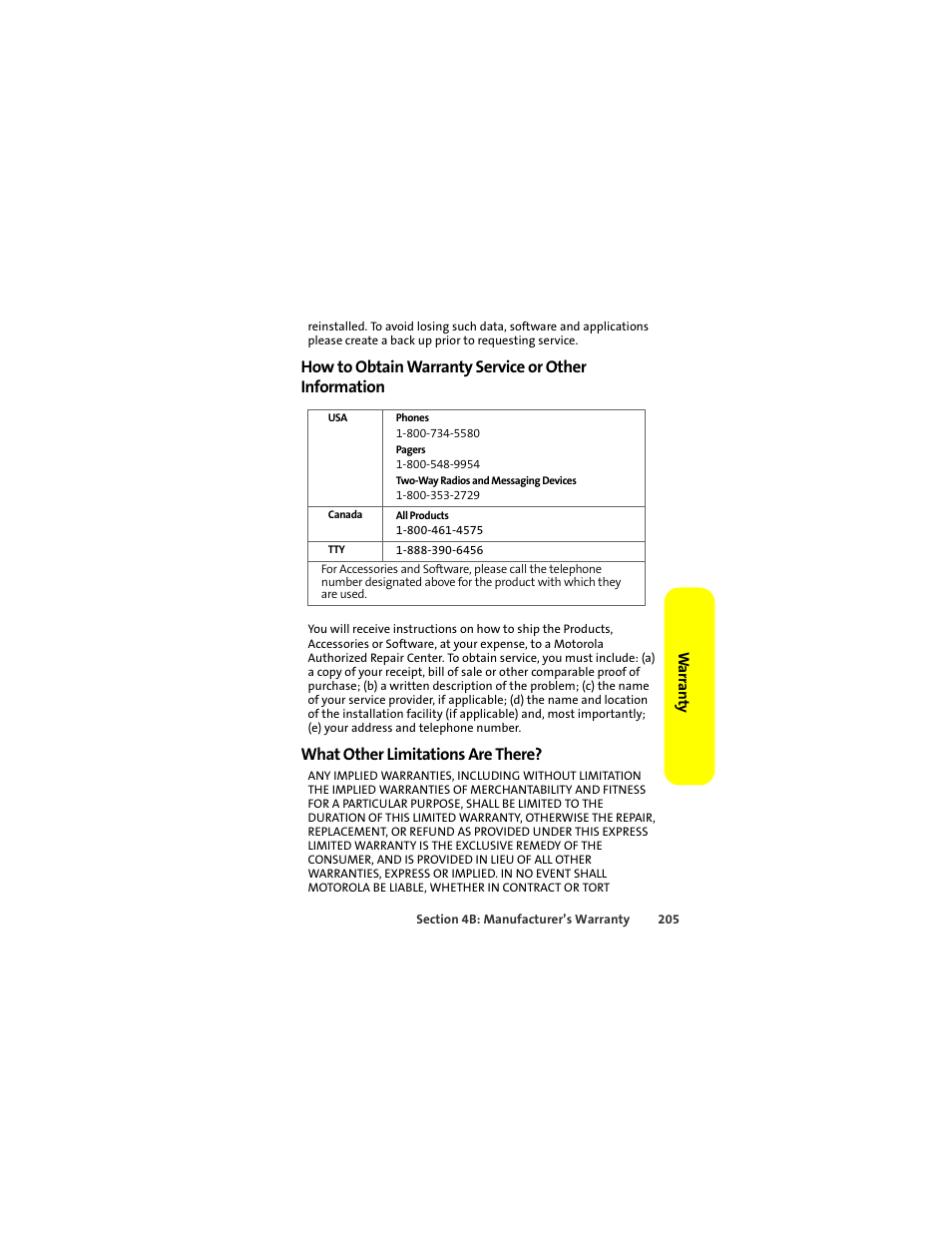 What other limitations are there | Motorola ic402 User Manual | Page 219 / 224