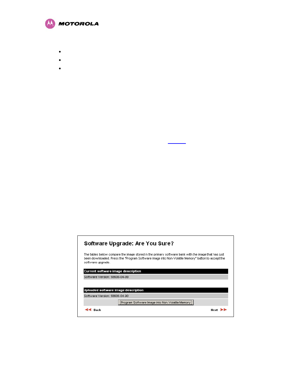 Figure 57 - software upgrade image check | Motorola MotoWI4 PTP 600 Series User Manual | Page 117 / 246