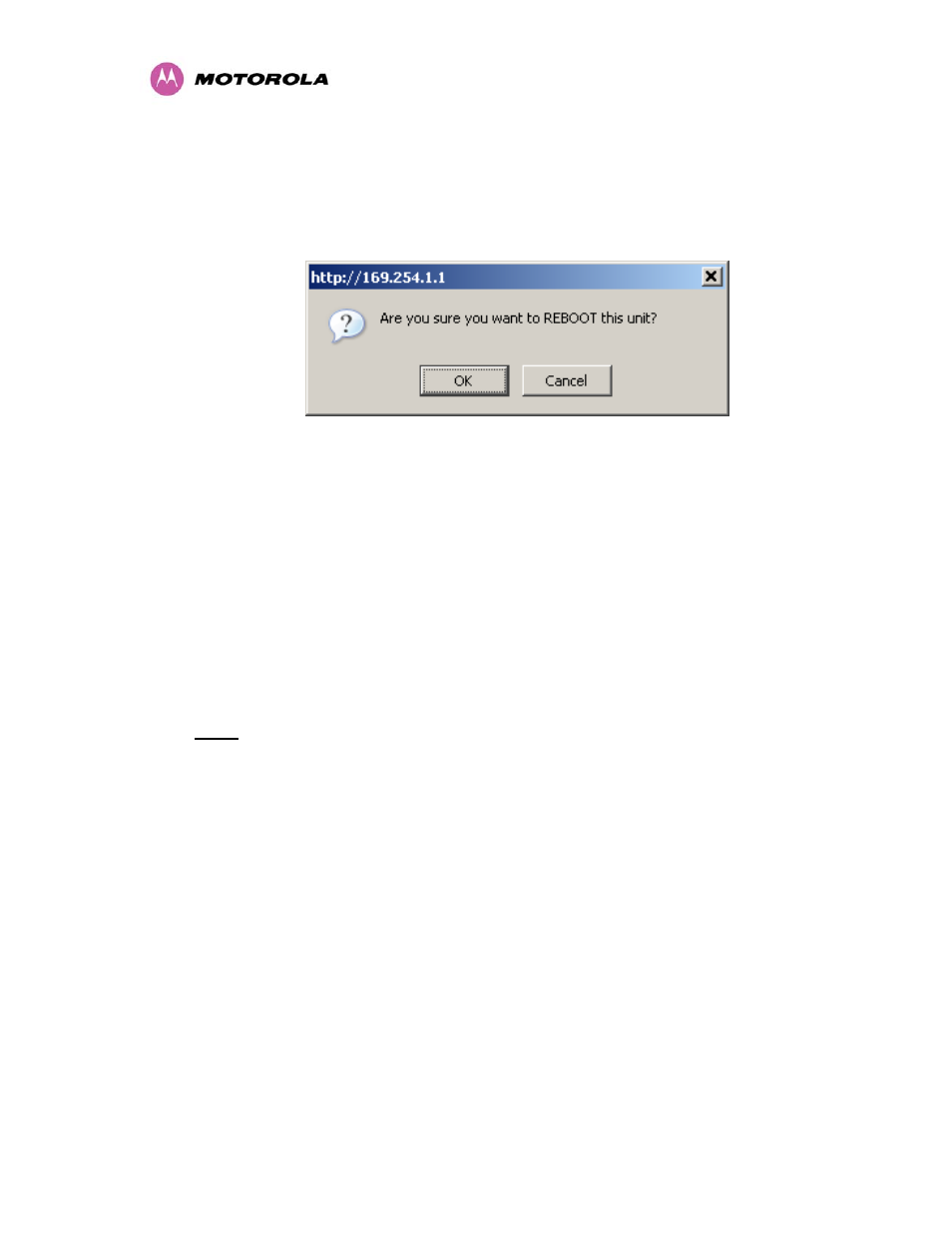 7 spectrum management, Spectrum management, Figure 60 - reboot confirmation pop up | E section 8.3.7 for mo | Motorola MotoWI4 PTP 600 Series User Manual | Page 119 / 246