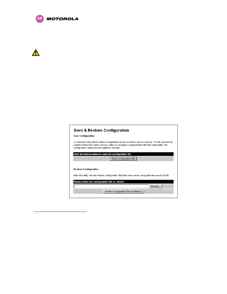 5 save and restore configuration file, Save and restore configuration file | Motorola MotoWI4 PTP 600 Series User Manual | Page 89 / 246