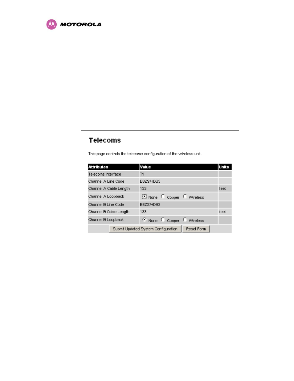 Figure 41 - telecoms data entry | Motorola MotoWI4 PTP 600 Series User Manual | Page 94 / 246