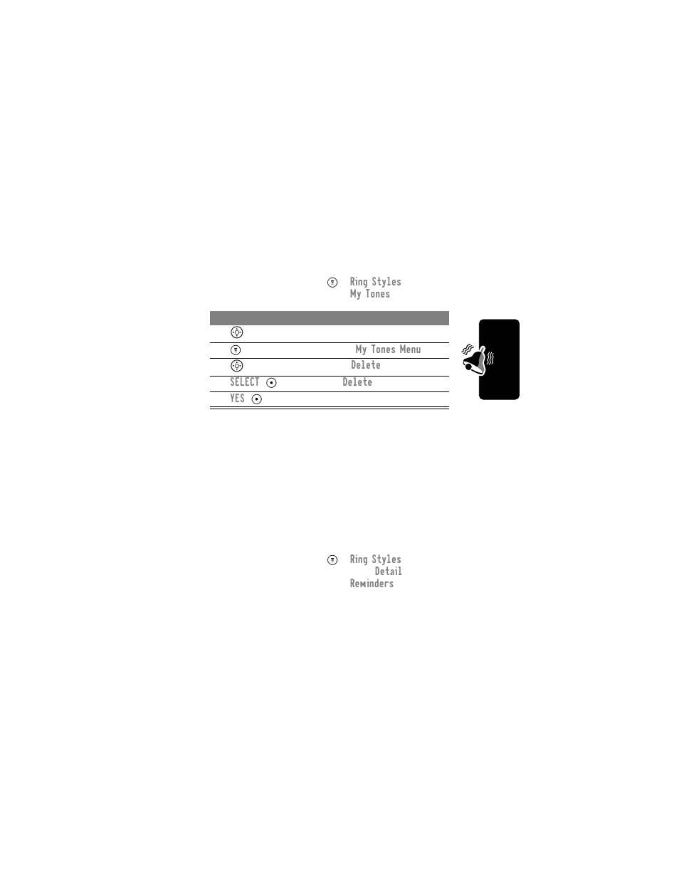 Setting reminders, Delete a tone, Download a tone | Motorola C331 User Manual | Page 107 / 182