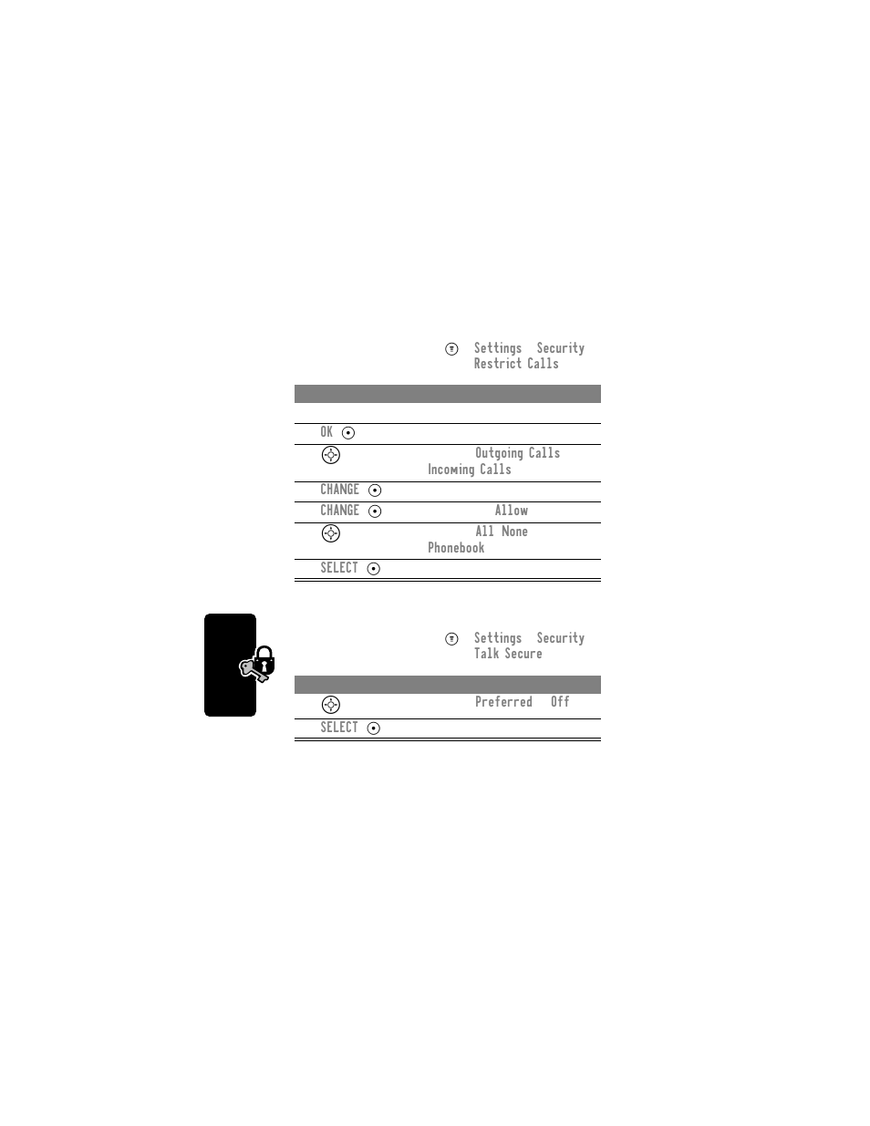 Activating talk secure | Motorola C331 User Manual | Page 136 / 182