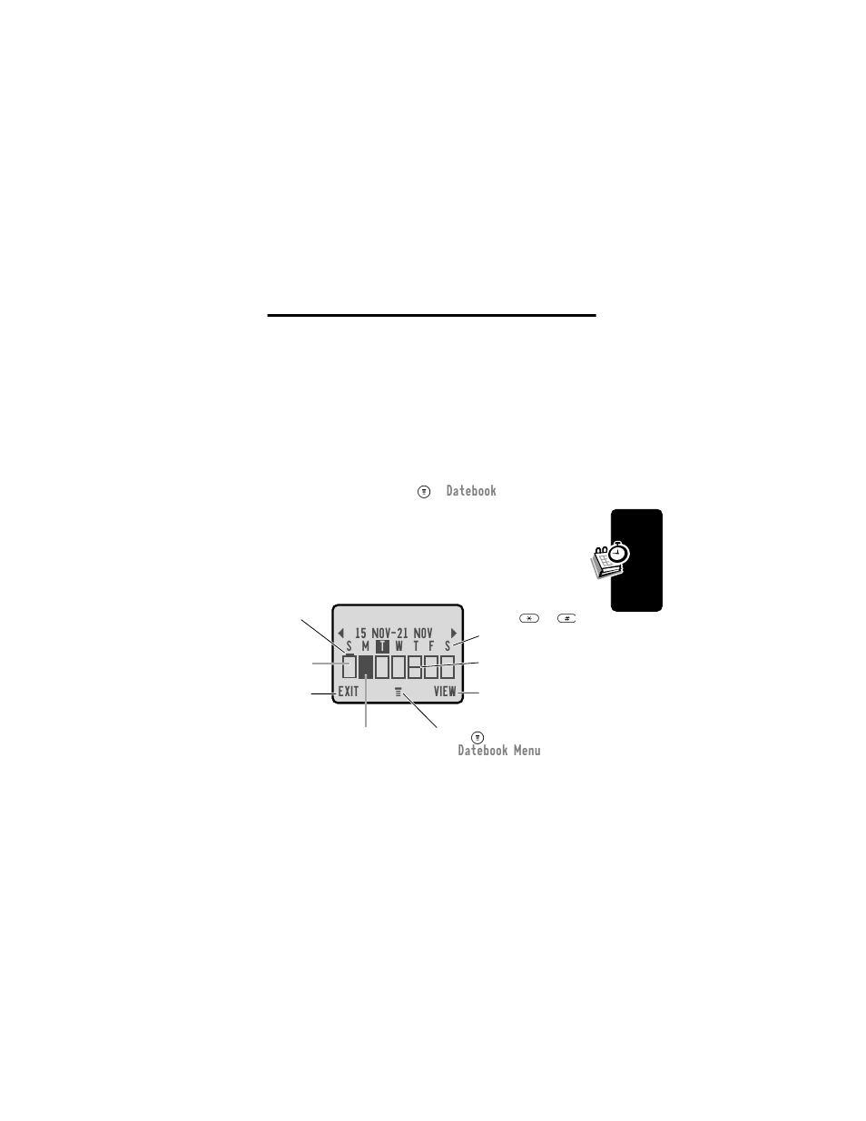 Datebook, Week view | Motorola C331 User Manual | Page 79 / 182