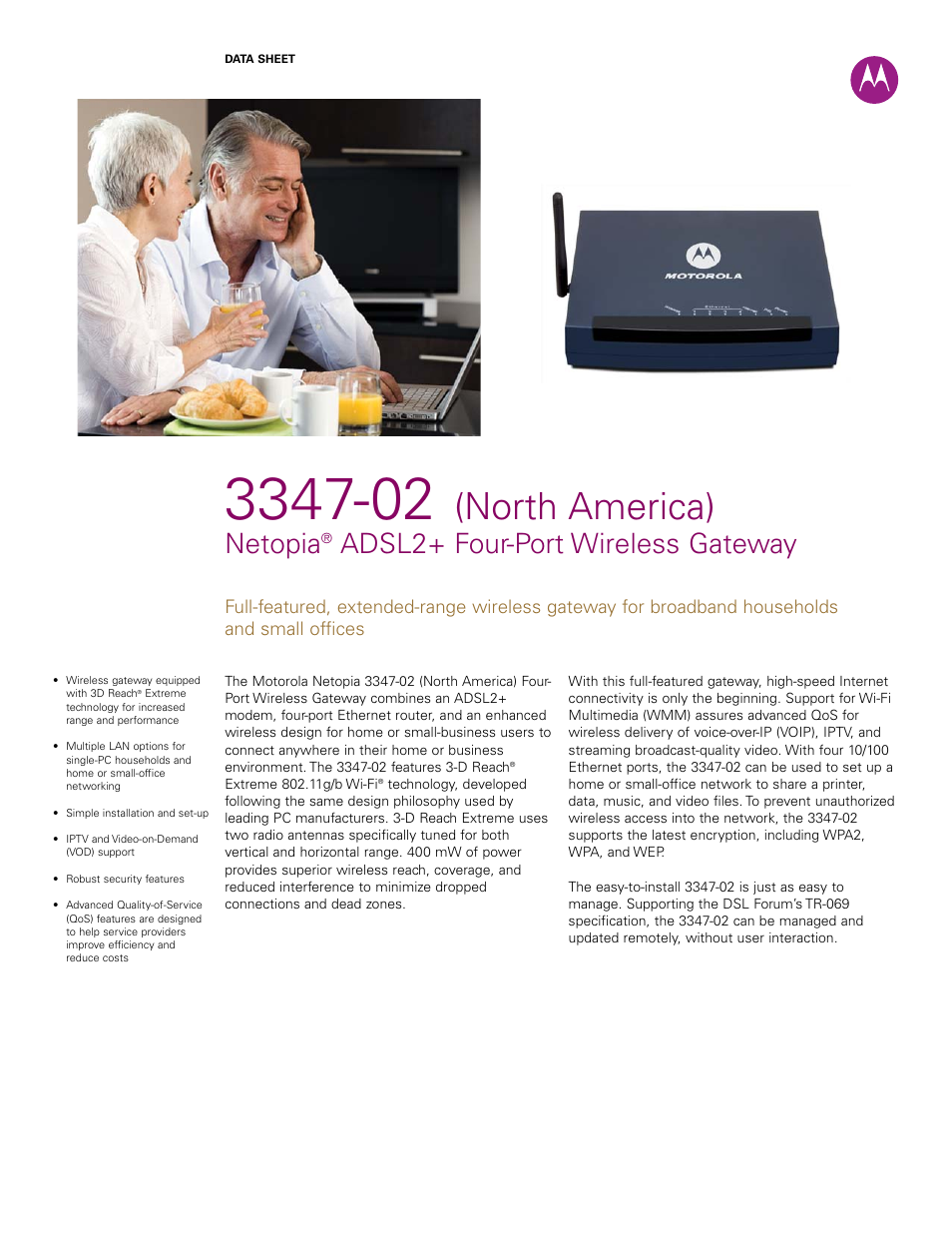 Motorola Netopia 3347-02 User Manual | 3 pages