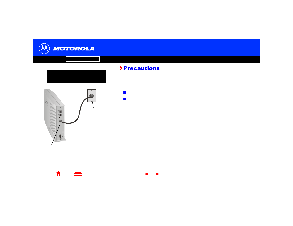 Precautions | Motorola SB4220 User Manual | Page 10 / 66