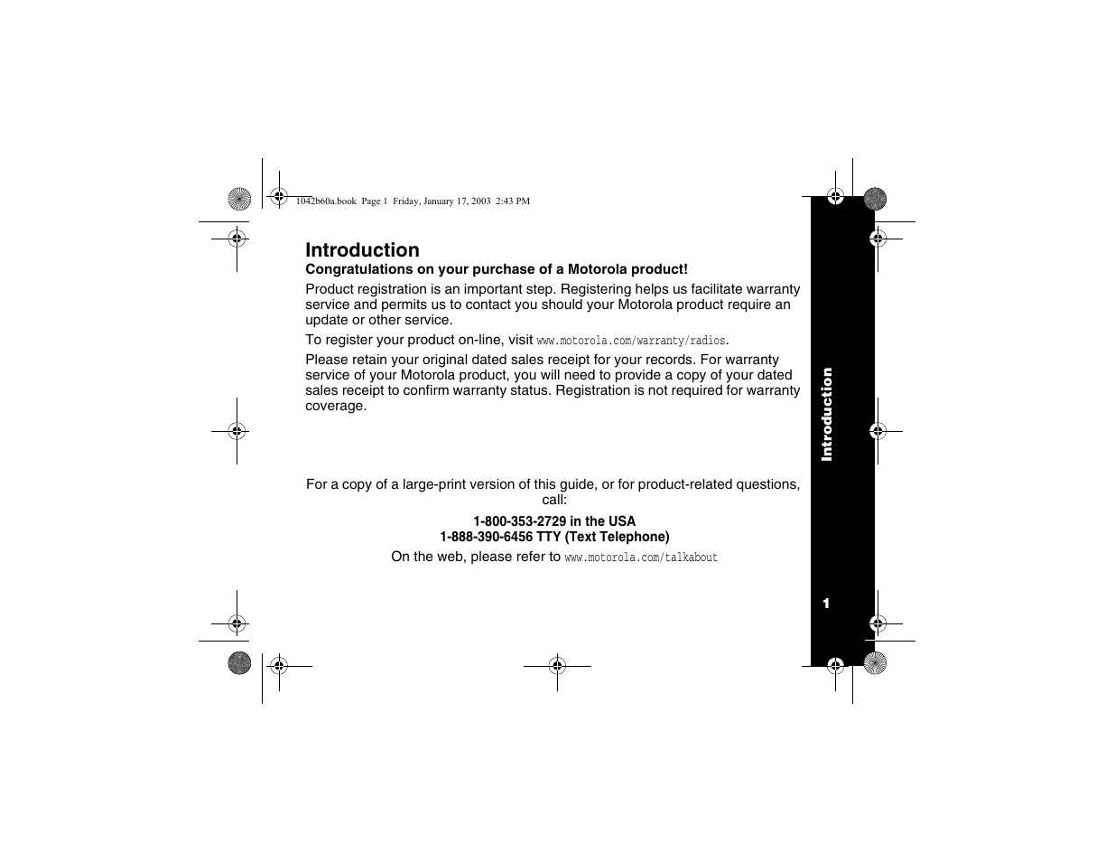 Intro, Introduction | Motorola T5620 User Manual | Page 3 / 33