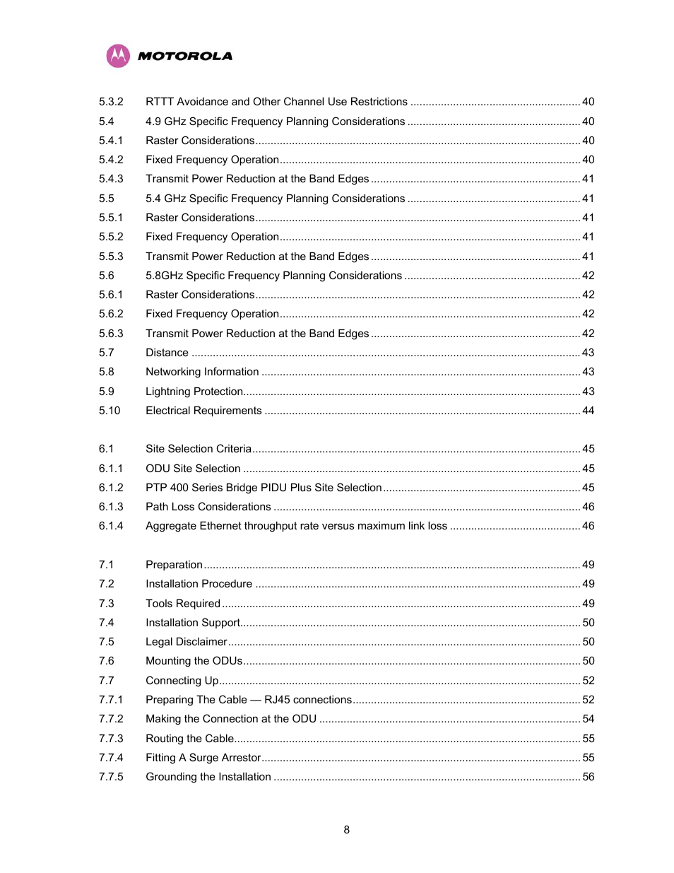 Motorola PTP 400 Series User Manual | Page 10 / 208