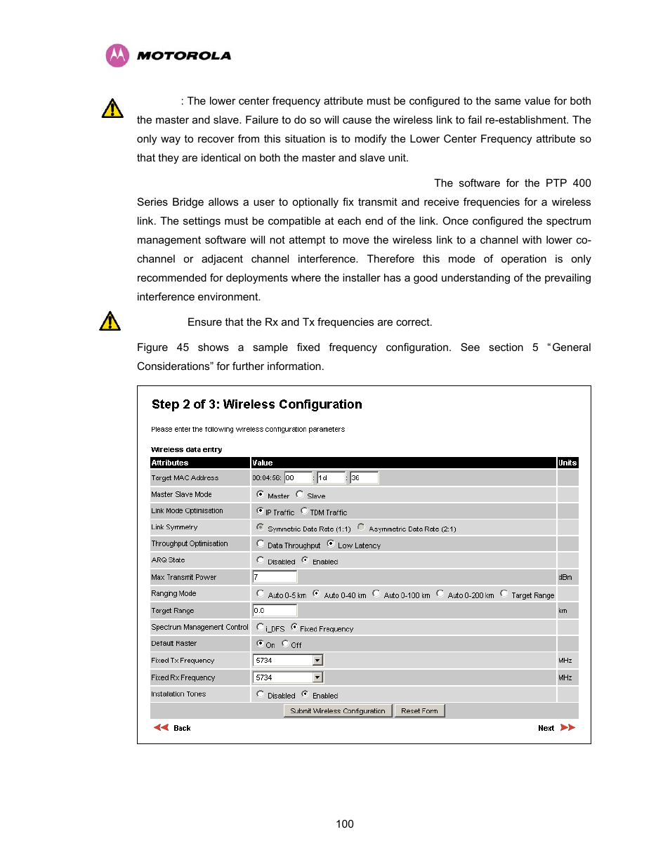 Figure 45 - fixed frequency operation | Motorola PTP 400 Series User Manual | Page 102 / 208