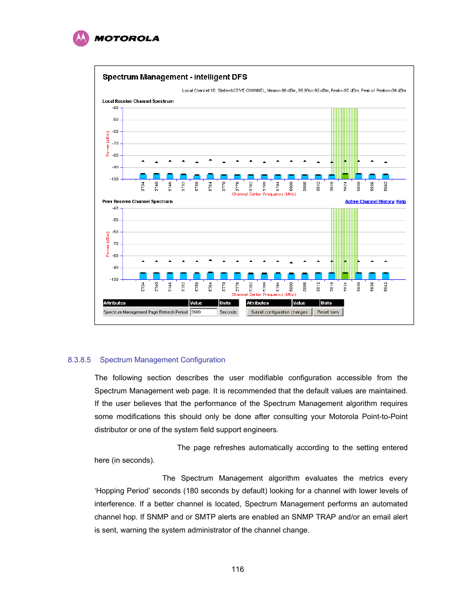 5 spectrum management configuration, Spectrum management configuration, Figure 57 - spectrum management – slave | Motorola PTP 400 Series User Manual | Page 118 / 208