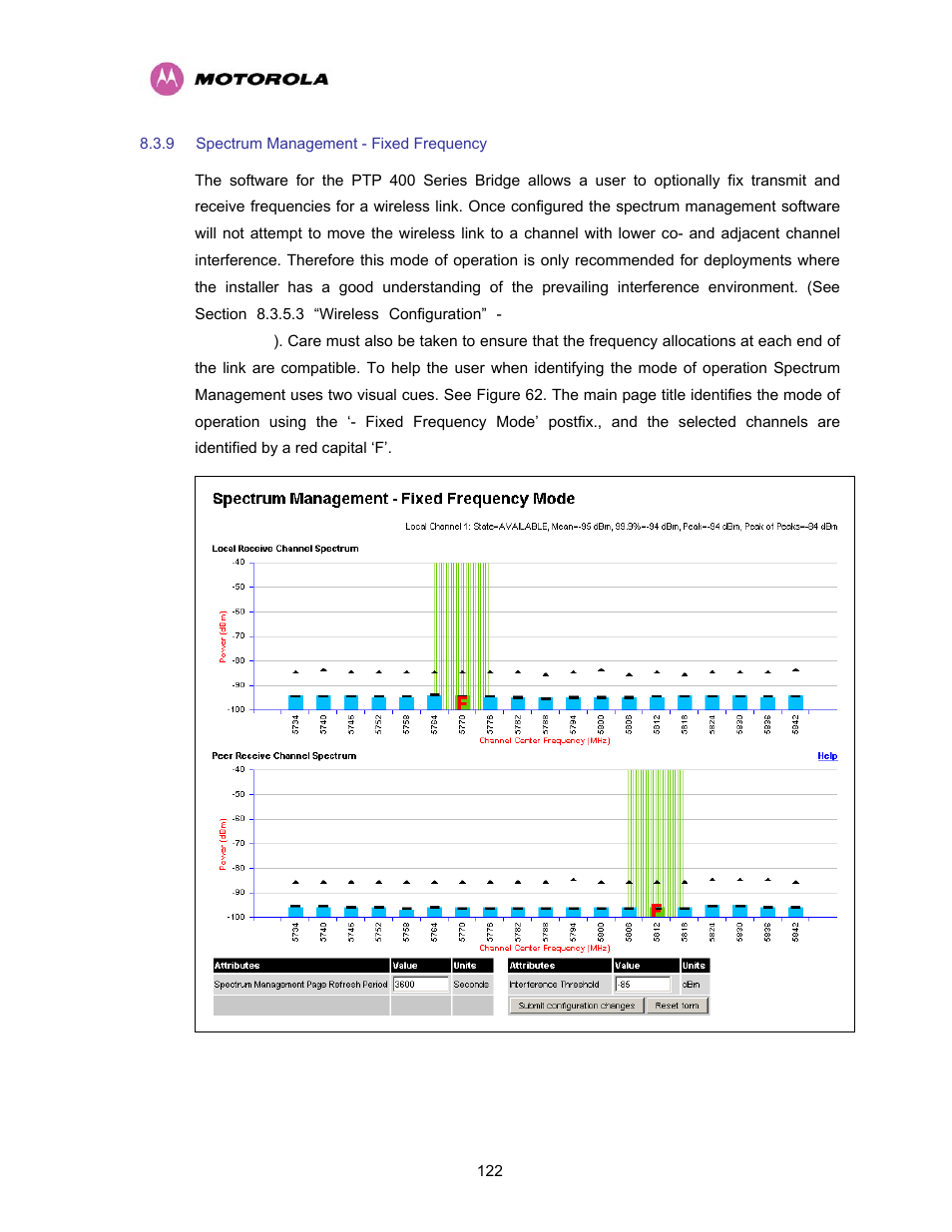 9 spectrum management - fixed frequency, Spectrum management - fixed frequency | Motorola PTP 400 Series User Manual | Page 124 / 208