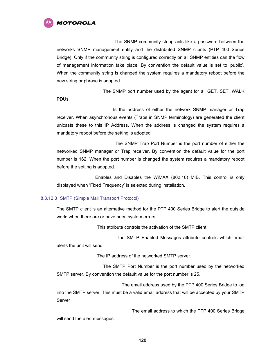 3 smtp (simple mail transport protocol), Smtp (simple mail transport protocol) | Motorola PTP 400 Series User Manual | Page 130 / 208