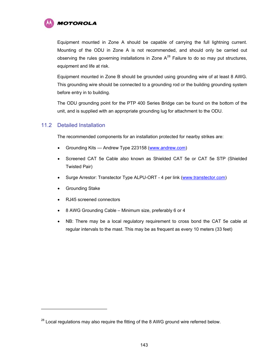 2 detailed installation, Detailed installation | Motorola PTP 400 Series User Manual | Page 145 / 208