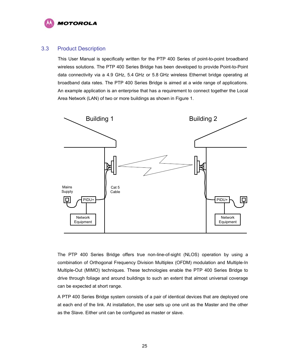 3 product description, Product description, Building 1 building 2 | Motorola PTP 400 Series User Manual | Page 27 / 208