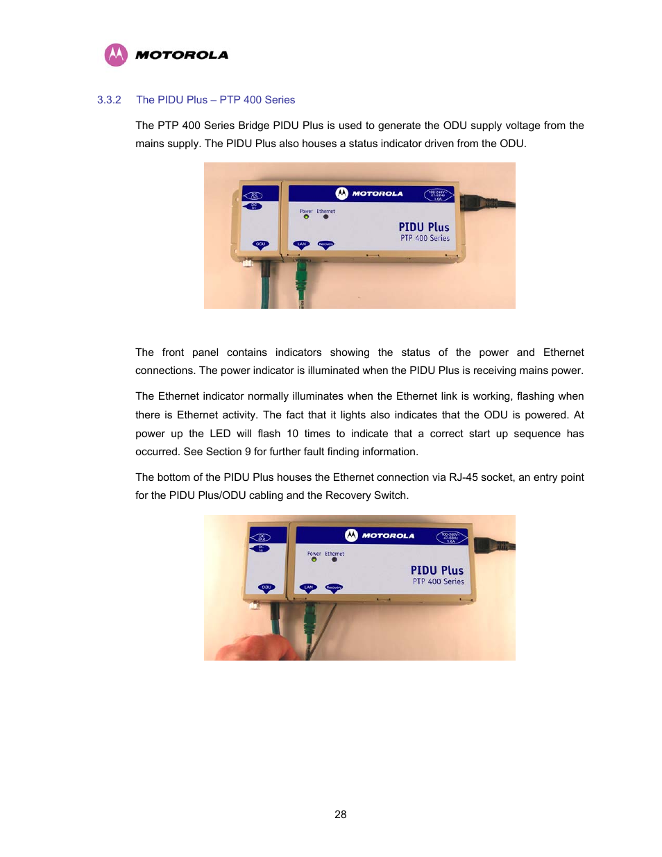 2 the pidu plus – ptp 400 series, The pidu plus – ptp 400 series | Motorola PTP 400 Series User Manual | Page 30 / 208