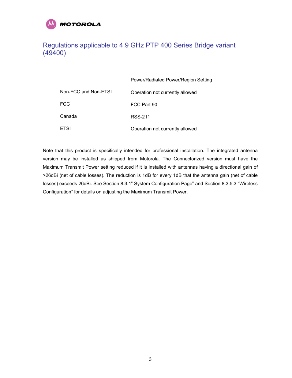 Motorola PTP 400 Series User Manual | Page 5 / 208