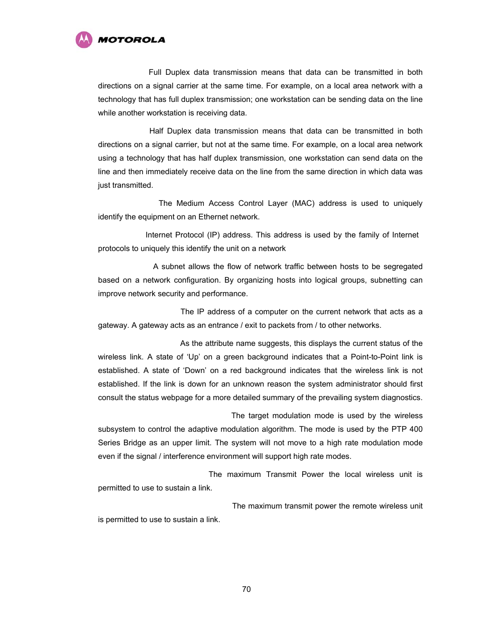 Motorola PTP 400 Series User Manual | Page 72 / 208