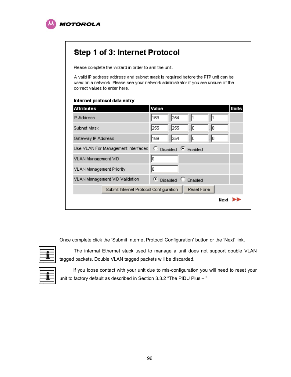 Figure 43 - additional vlan management options | Motorola PTP 400 Series User Manual | Page 98 / 208