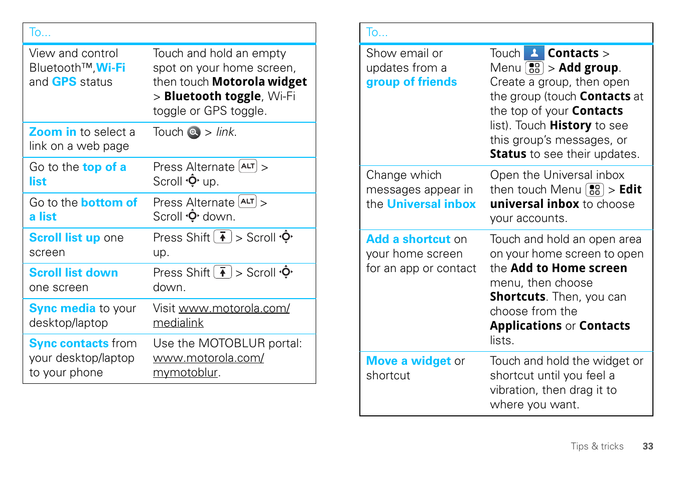 Motorola FLIPOUT 68004121004 User Manual | Page 35 / 64