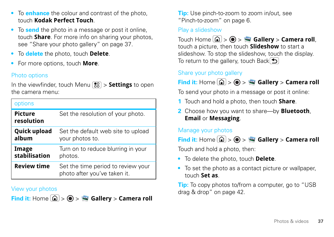 Motorola FLIPOUT 68004121004 User Manual | Page 39 / 64