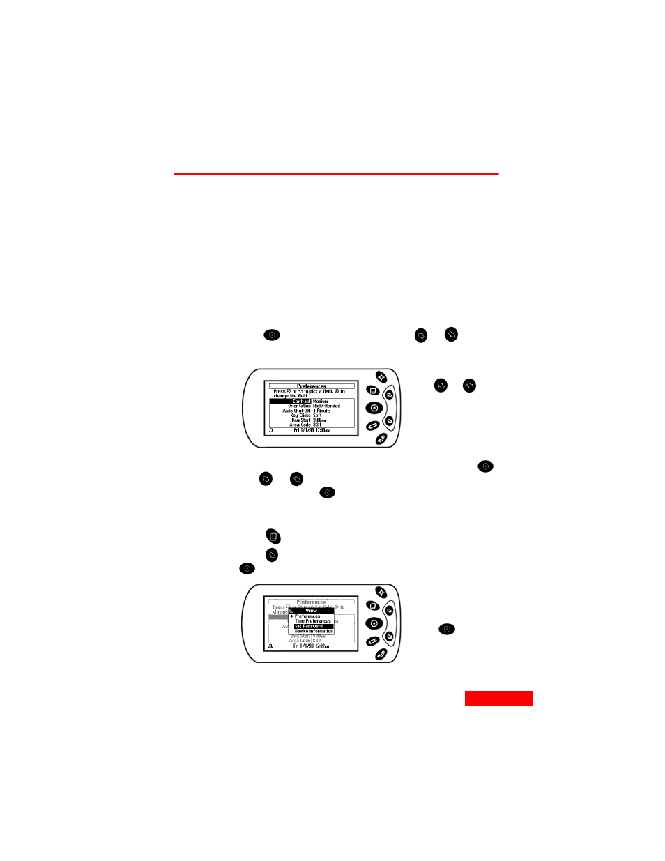 Using preferences | Motorola Organizer User Manual | Page 31 / 90