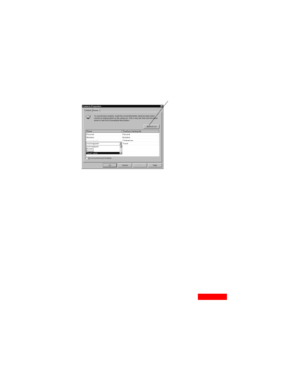 Selecting and mapping contacts fields | Motorola Organizer User Manual | Page 49 / 90