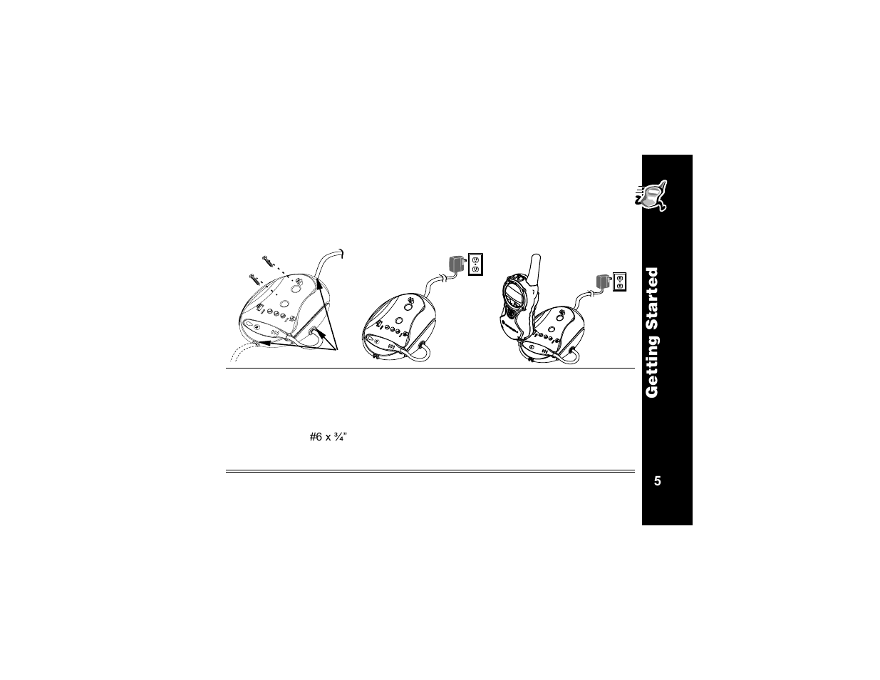 Commport™ charging dock, Gettin g star te d | Motorola T6320 User Manual | Page 17 / 58