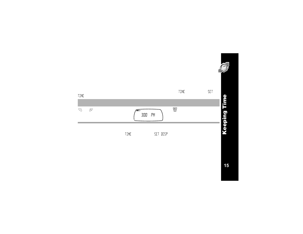Keeping time, Setting the time, 00 pm | Keepi ng tim e | Motorola T6320 User Manual | Page 27 / 58