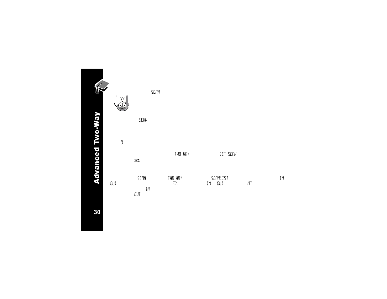 Channel scanning, Advanc ed t w o-w a y | Motorola T6320 User Manual | Page 42 / 58